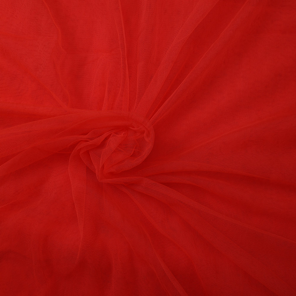(Pre-Cut 1 Mtr ) Red Color Nylon Butterfly Net Fabric