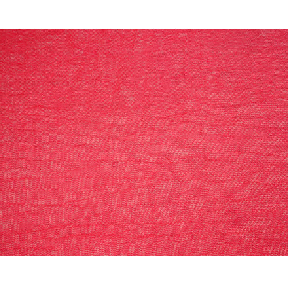 (Pre Cut 1.50 Mtr Piece) Ruby Color Butterfly Net Fabric