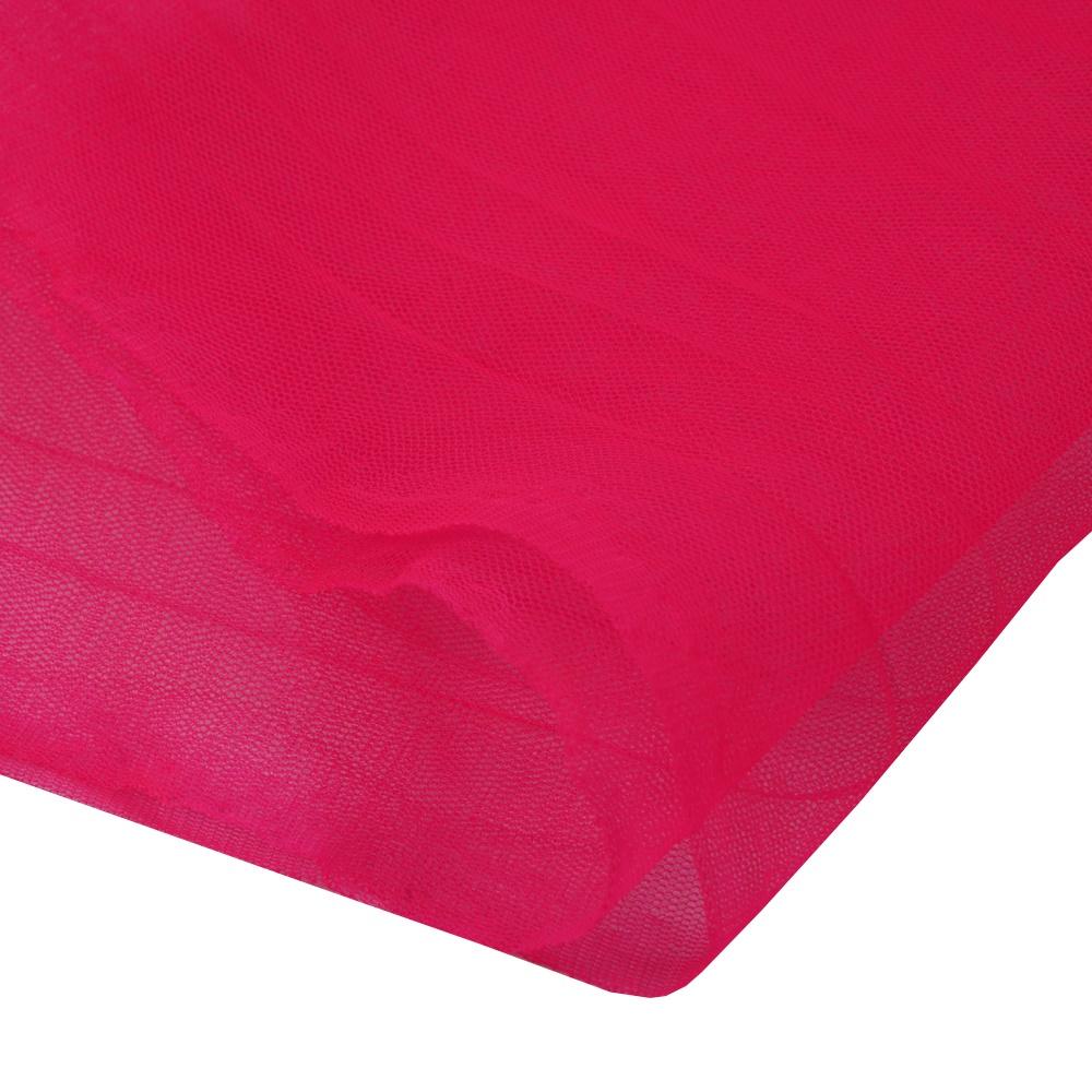 (Pre Cut 1.70 Mtr Piece) Pink Color Butterfly Net Fabric