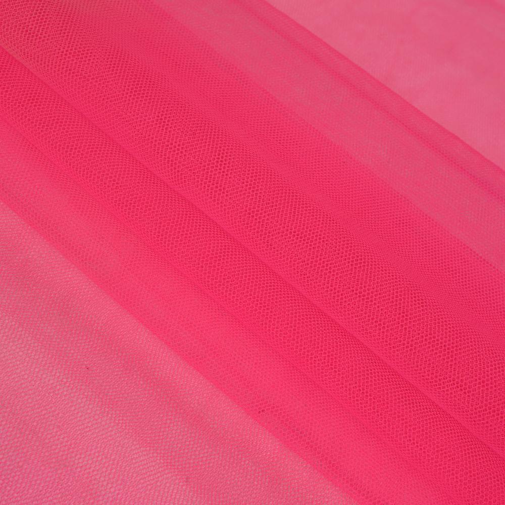 (Pre Cut 2.30 Mtr Piece) Rose Color Butterfly Net Fabric