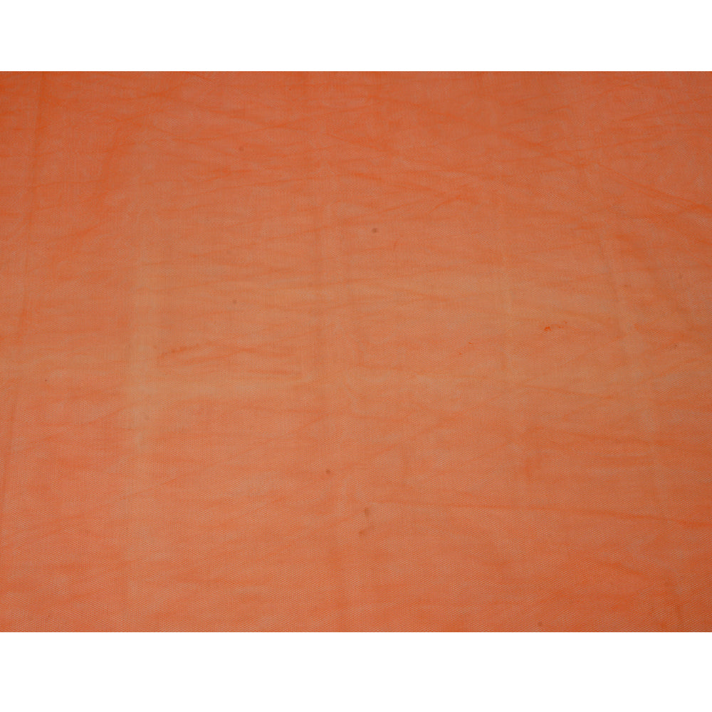 (Pre Cut 2.85 Mtr Piece) Tangerine Color Butterfly Net Fabric