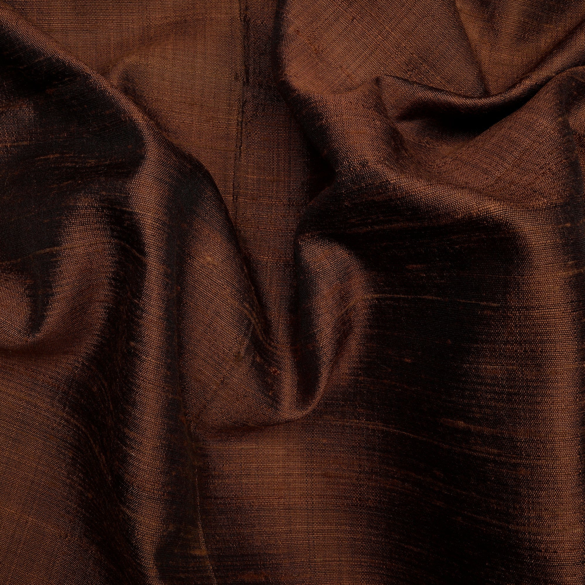 (Pre Cut 1.60 Mtr Piece) Brown Pink Color Dupion Silk Fabric