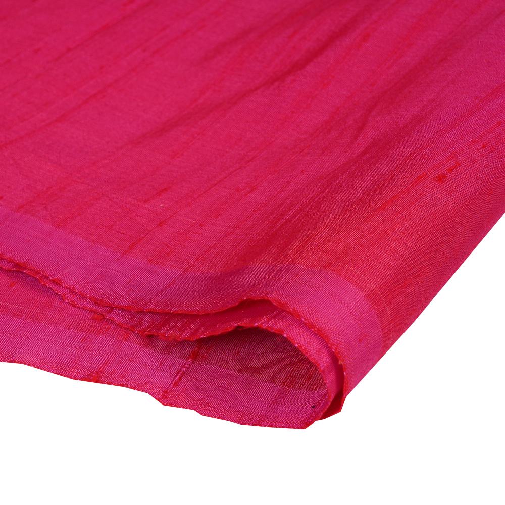(Pre Cut 2.20 Mtr Piece) Bright Pink Color Dupion Silk Fabric