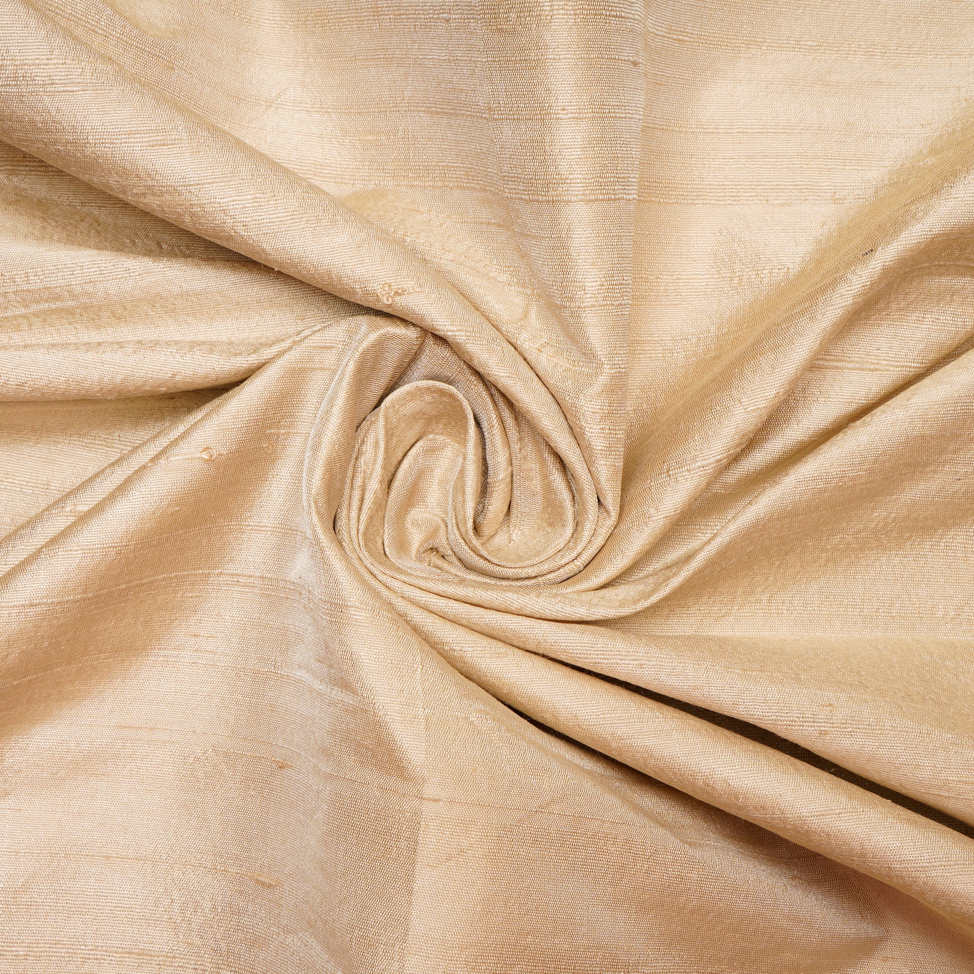 (Pre-Cut 2.50 Mtr )Cream Blended Dupion Silk Fabric