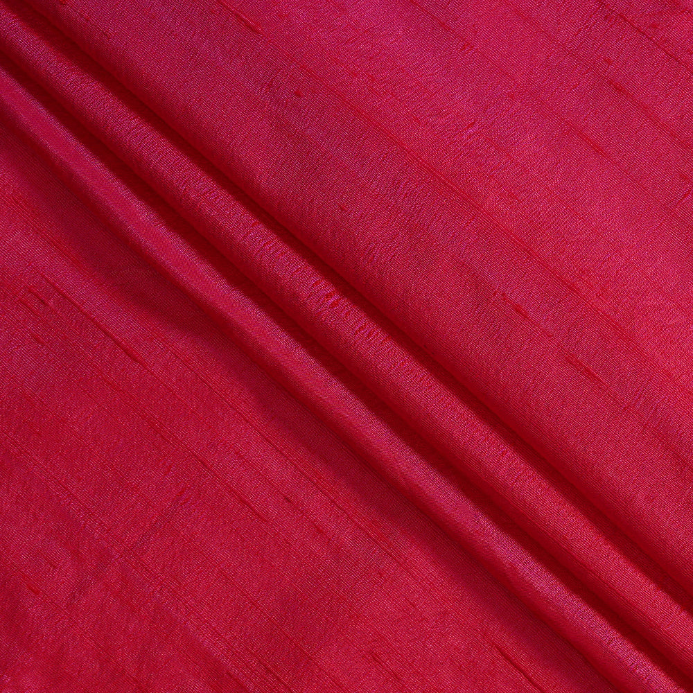 (Pre Cut 3 Mtr Piece) Pink Color Dupion Silk Fabric