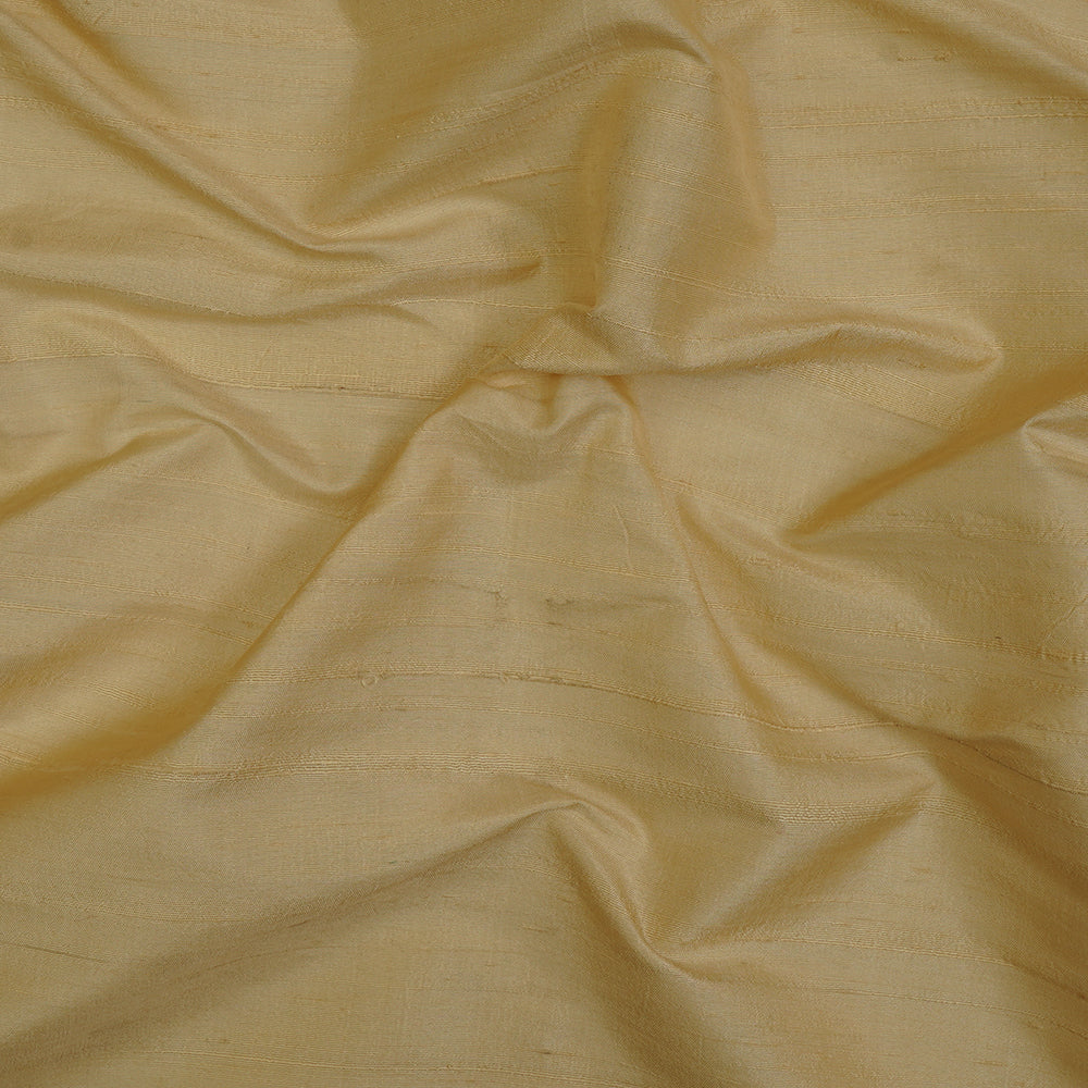 (Pre-Cut 3.20 Mtr ) Pale Gold Color Dupion Silk Fabric