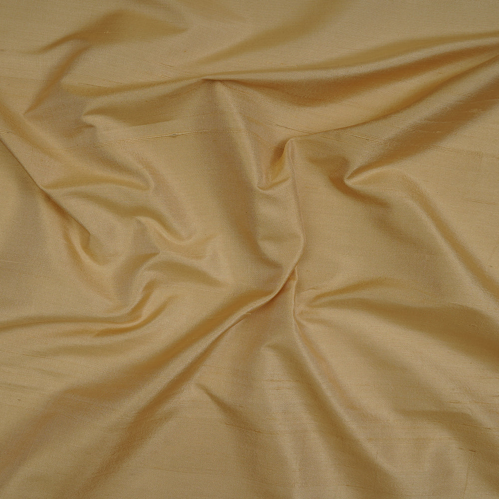 (Pre-Cut 3.35 Mtr ) Golden Color Dupion Silk Fabric