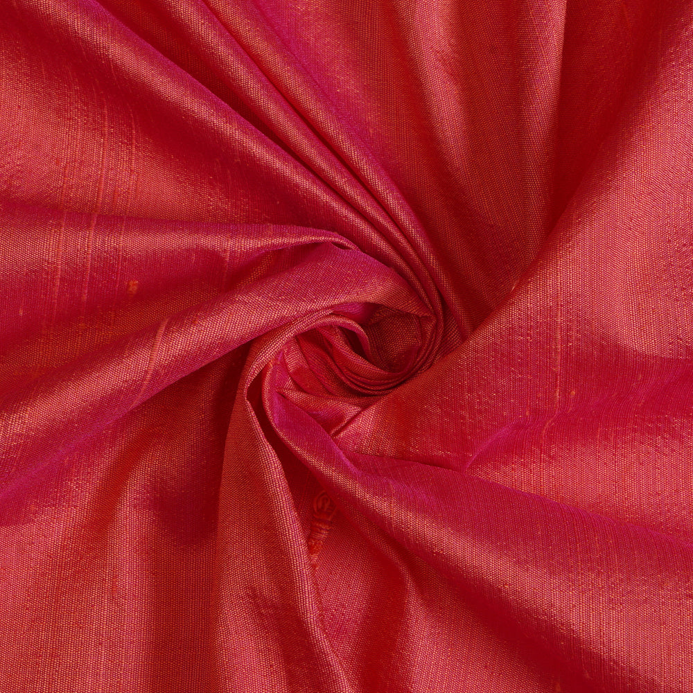 (Pre Cut 4.15 Mtr Piece) Pink Color Dupion Silk Fabric