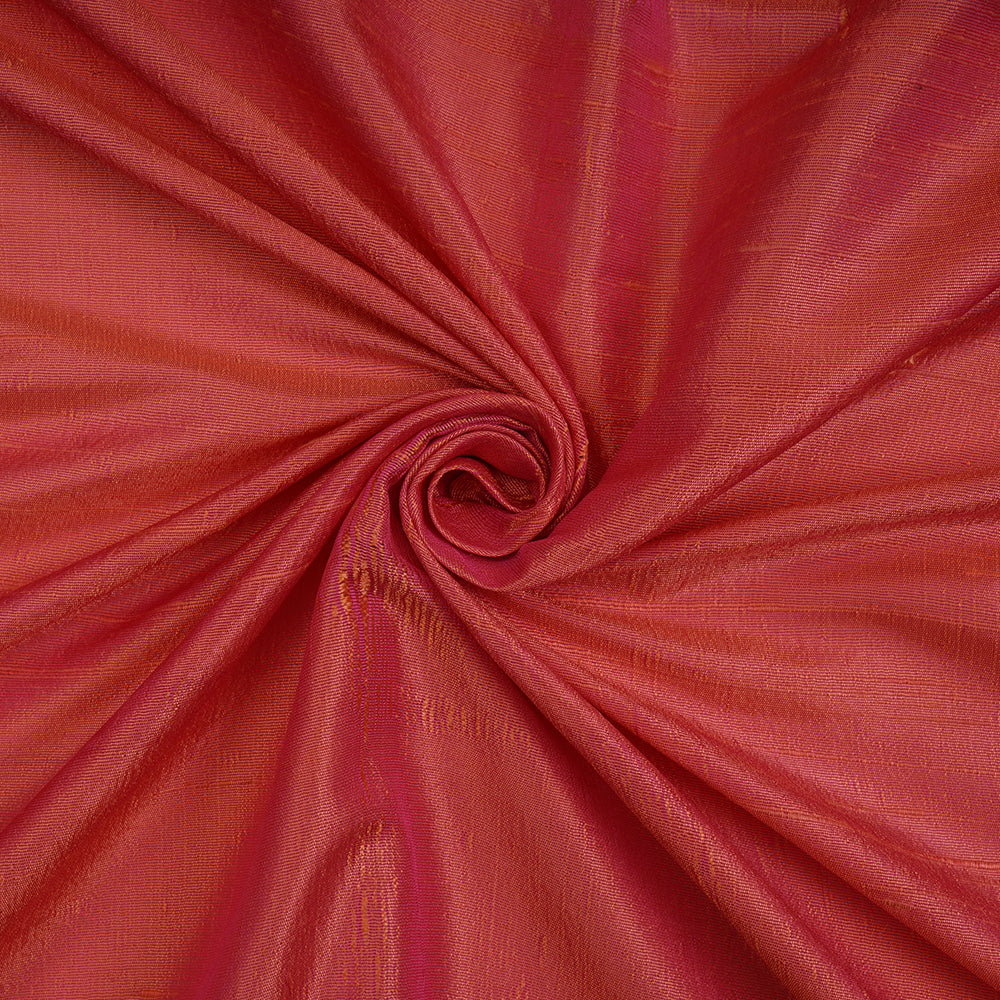 (Pre-Cut 4.80 Mtr ) Pink Color Dupion Silk Fabric