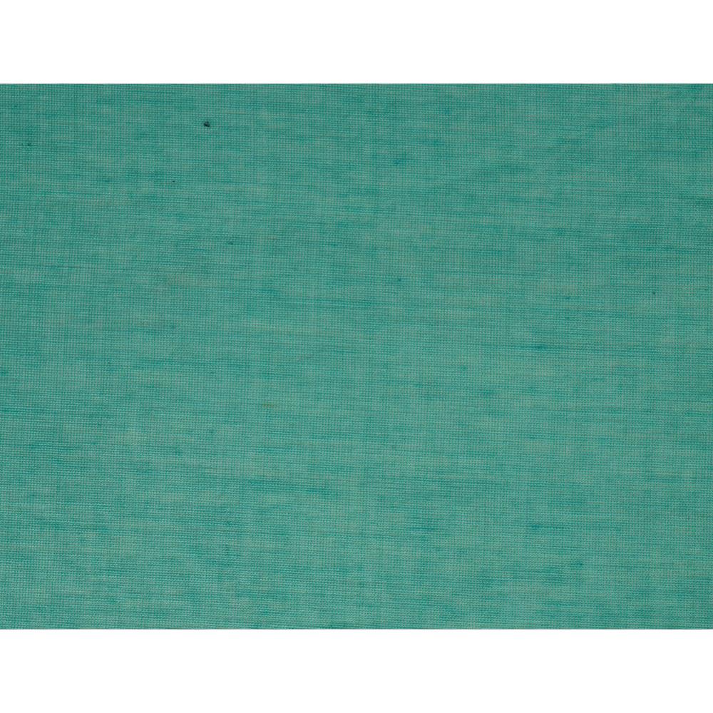 (Pre Cut 0.50 Mtr Piece) Sea Green Color Yarn Dyed Pure Chanderi Fabric