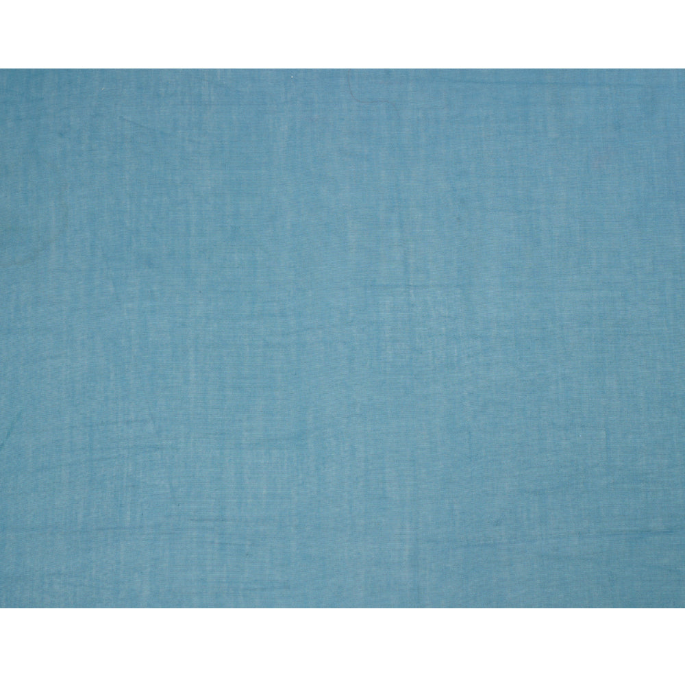 (Pre Cut 0.70 Mtr Piece) Steel Blue Color Yarn Dyed Pure Chanderi Fabric