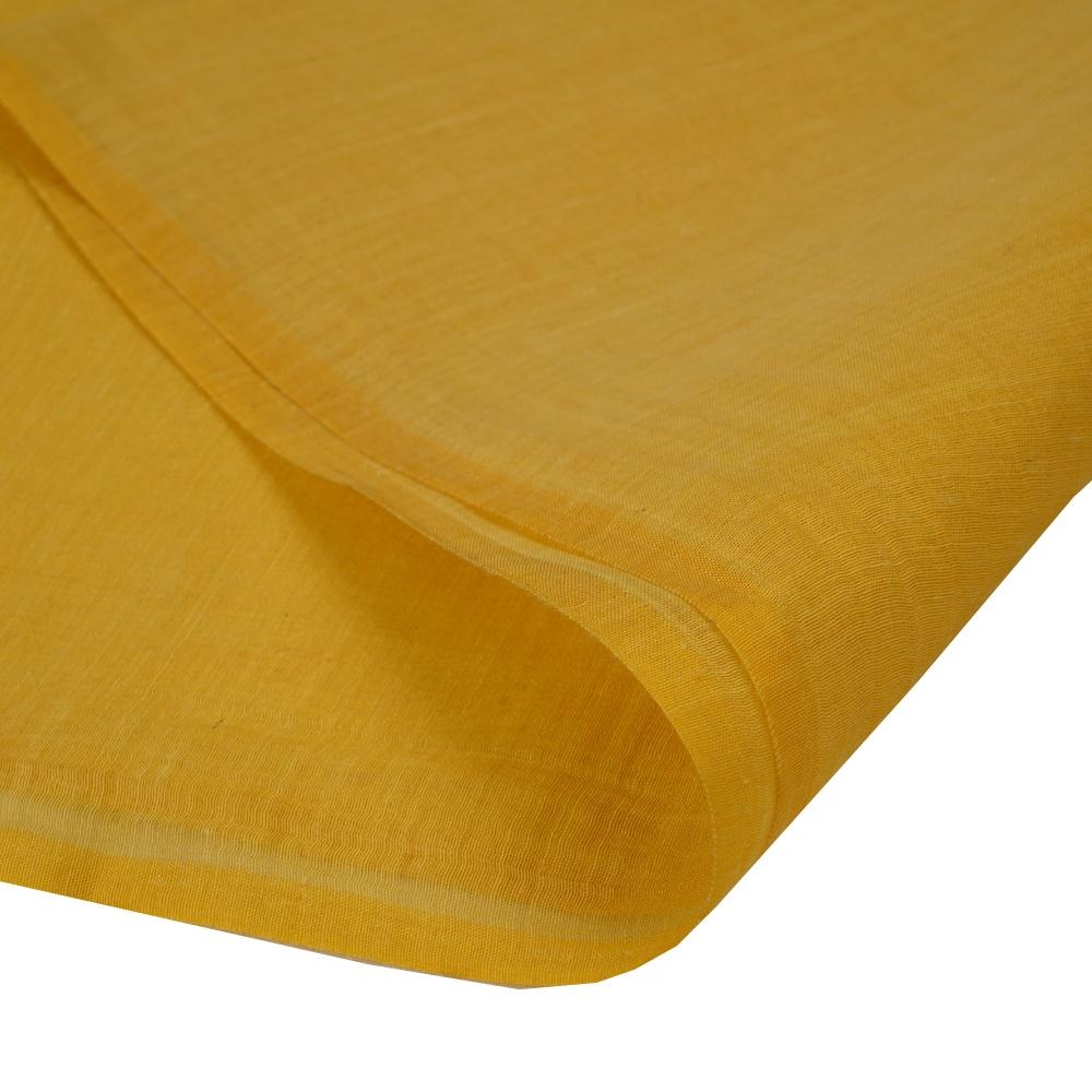 (Pre Cut Pre-Cut Fabrics>>Cut Piece Upto 1 Metre) Corn Yellow Color Yarn Dyed Pure Chanderi Fabric