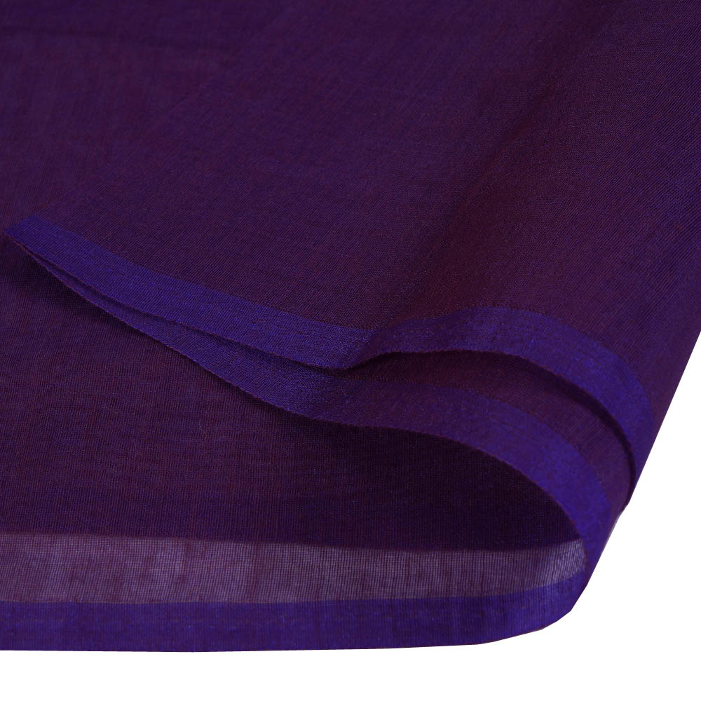 (Pre Cut 1.20 Mtr Piece) Purple Color Yarn Dyed Pure Chanderi Fabric