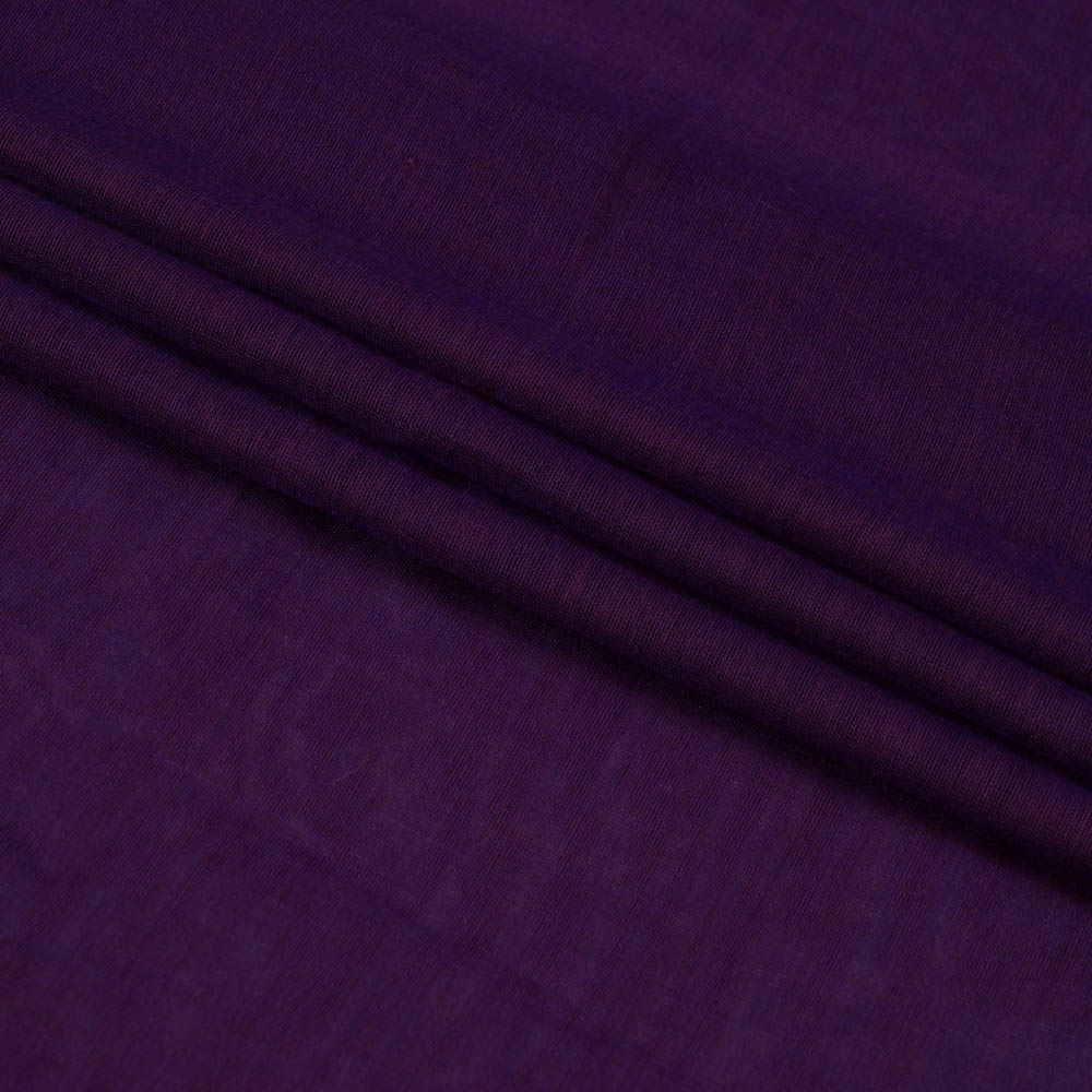 (Pre Cut 1.20 Mtr Piece) Purple Color Yarn Dyed Pure Chanderi Fabric