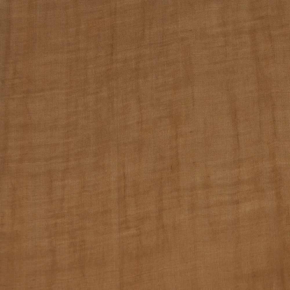 (Pre Cut 1.50 Mtr Piece) Brown Color Yarn Dyed Fine Chanderi Fabric