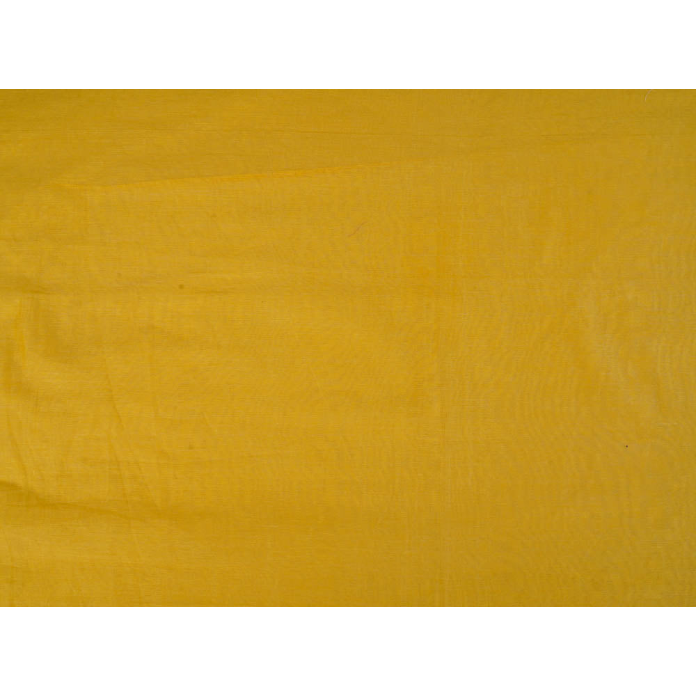 (Pre Cut 1.50 Mtr Piece) Yellow Color Yarn Dyed Pure Chanderi Fabric