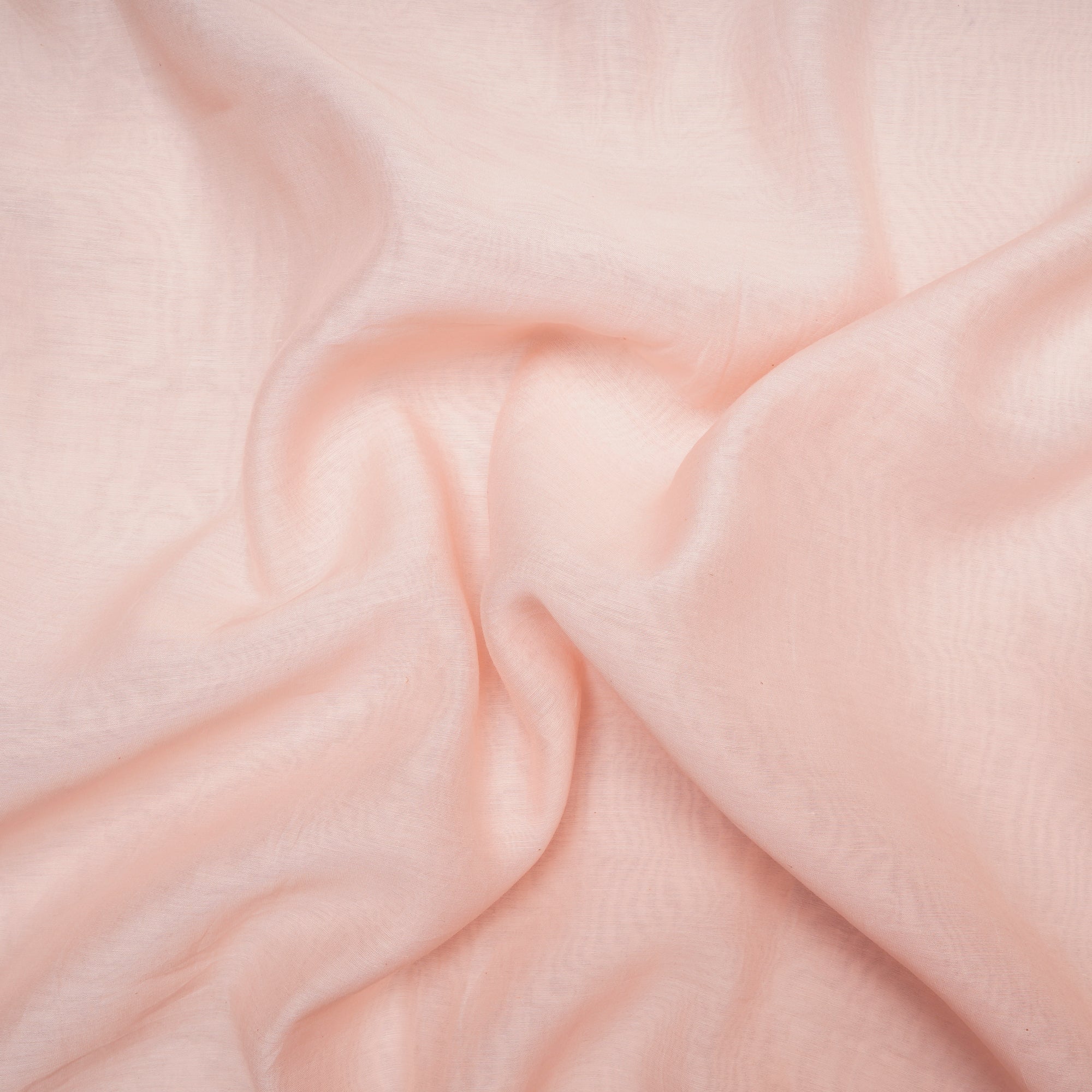 (Pre Cut 1.60 Mtr )Blush Pink Color Pure Plain Fine Chanderi Fabric
