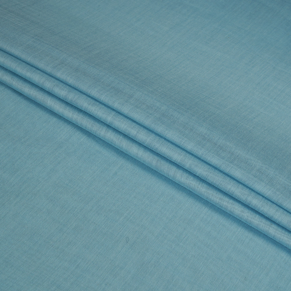 (Pre Cut 1.75 Mtr Piece) Sky Blue Color Yarn Dyed Pure Chanderi Fabric