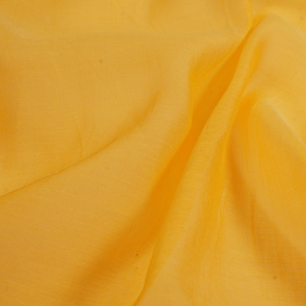 (Pre Cut 1.80 Mtr Piece) Yellow Color Yarn Dyed Fine Chanderi Fabric