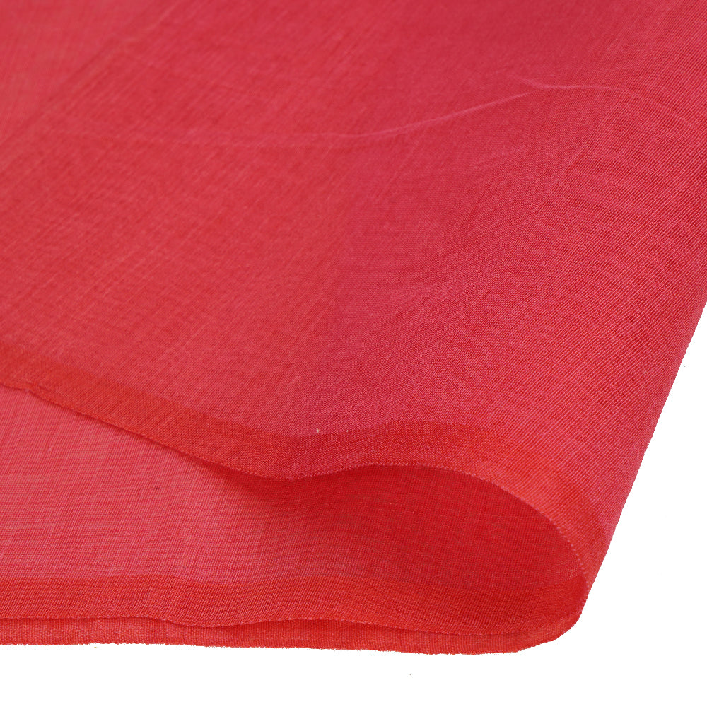 (Pre Cut 1.90 Mtr Piece) Ruby Color Yarn Dyed Pure Chanderi Fabric