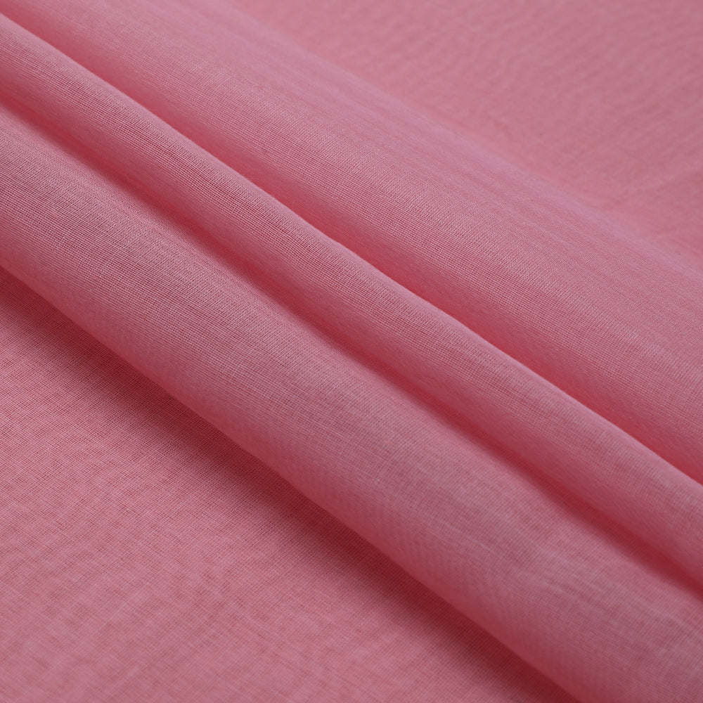 (Pre-Cut 1.90 Mtr ) Pink Color Pure Chanderi Fabric