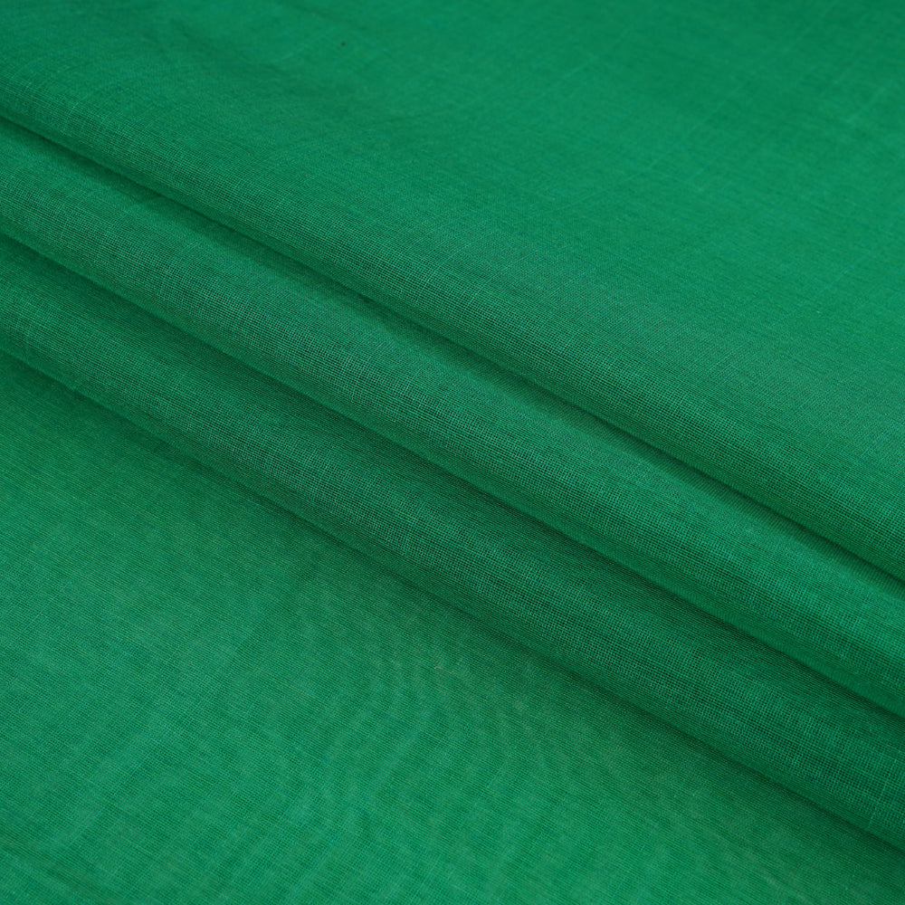 (Pre Cut 2 Mtr Piece) Pine Green Color Yarn Dyed Pure Chanderi Fabric
