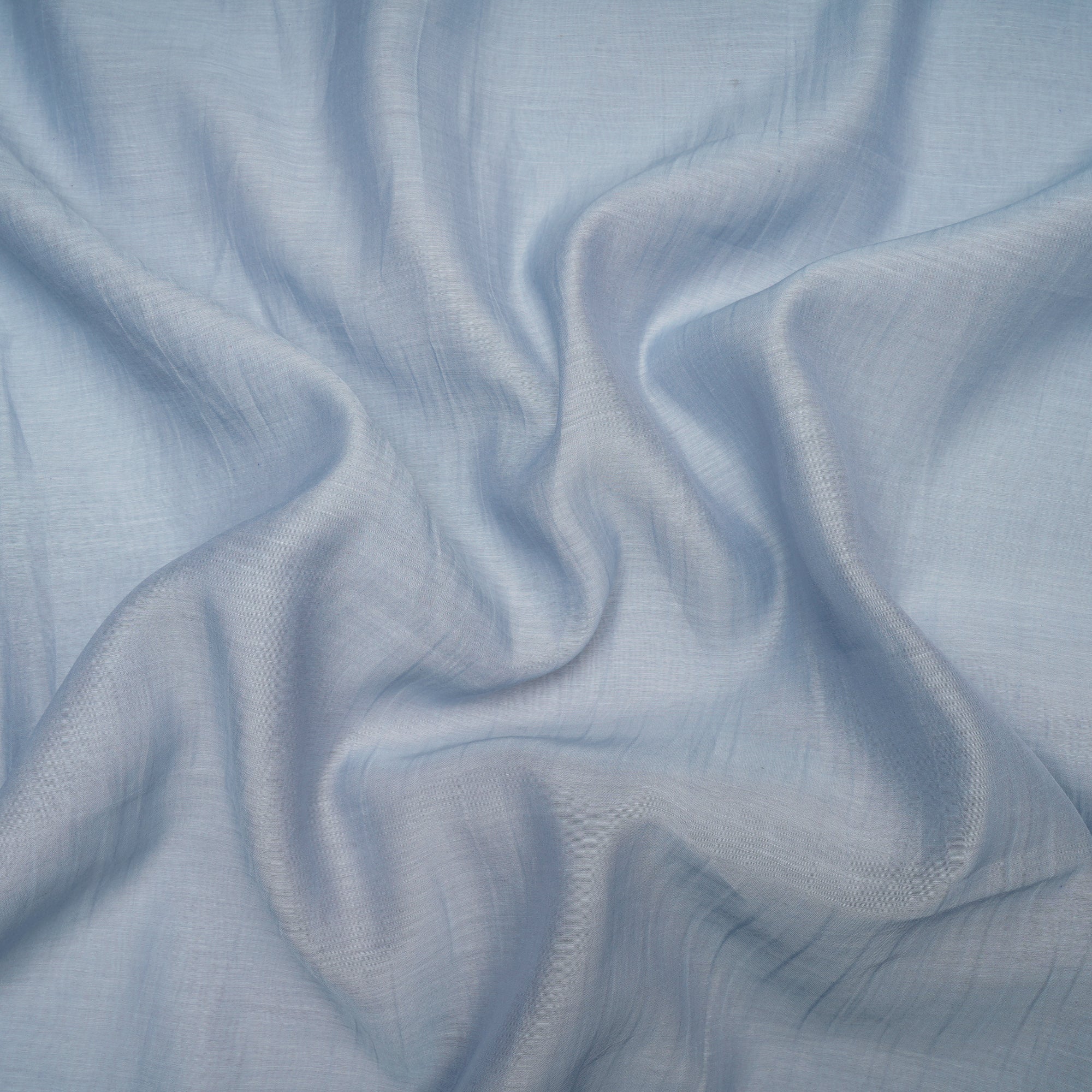 (Pre-Cut 2.10 Mtr)Powder Blue Color Piece Dyed Fine Chanderi Fabric