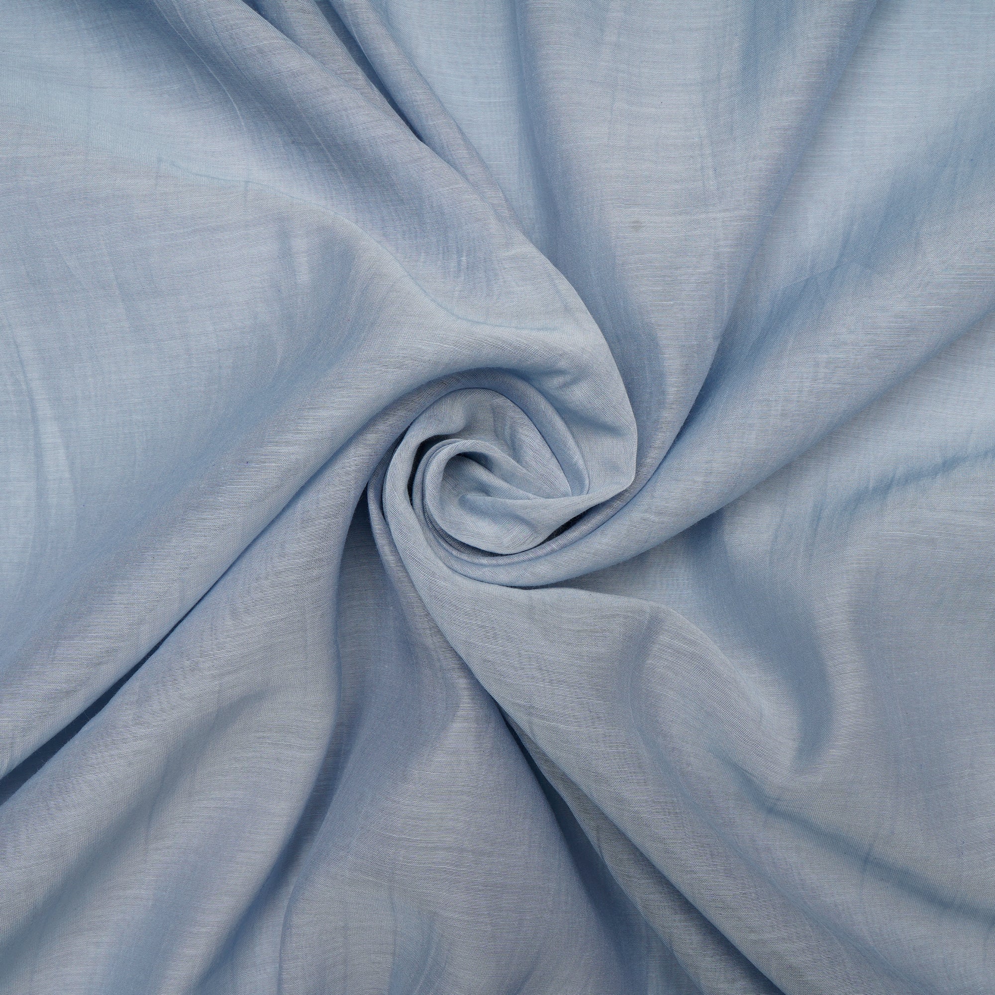 (Pre-Cut 2.10 Mtr)Powder Blue Color Piece Dyed Fine Chanderi Fabric