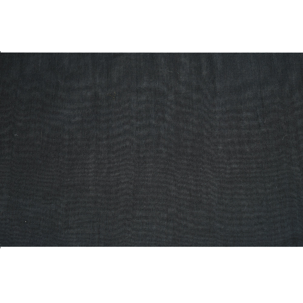 (Pre Cut 2.20 Mtr Piece) Black Color Yarn Dyed Pure Chanderi Fabric