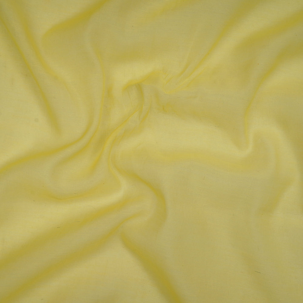 (Pre-Cut 2.40 Mtr ) Yellow Color Yarn Dyed Pure Chanderi Fabric