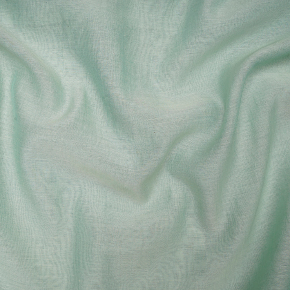 (Pre-Cut 2.80 Mtr) Sea Green Color Pure Chanderi Fabric