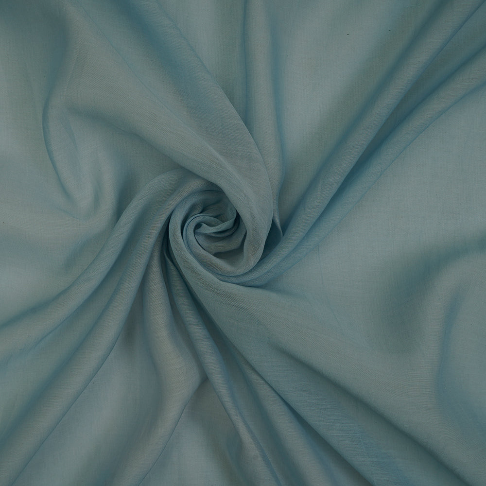 (Pre-Cut 2.80 Mtr ) Ice Blue Color Yarn Dyed Pure Chanderi Fabric