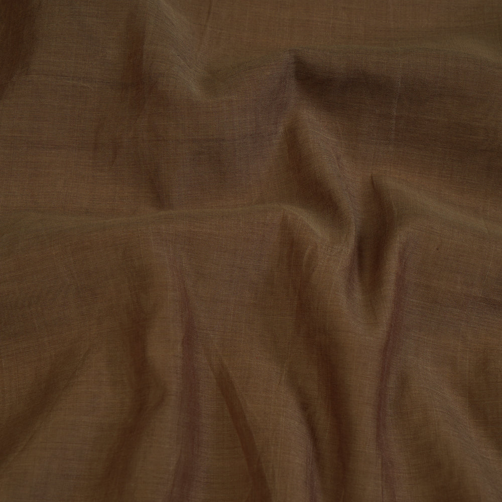 (Pre Cut 3 Mtr Piece) Light Brown Color Pure Chanderi Fabric