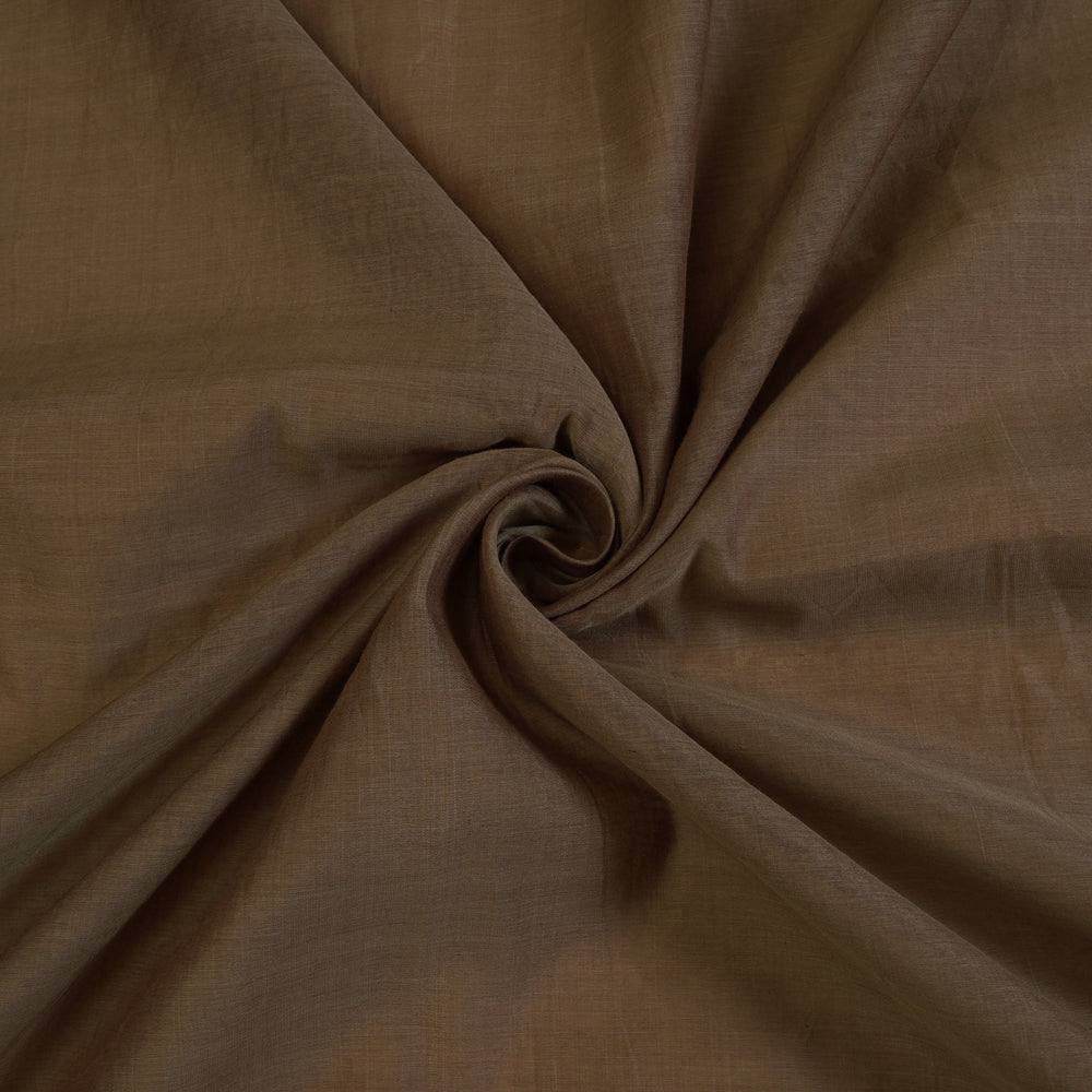(Pre Cut 3 Mtr Piece) Light Brown Color Pure Chanderi Fabric