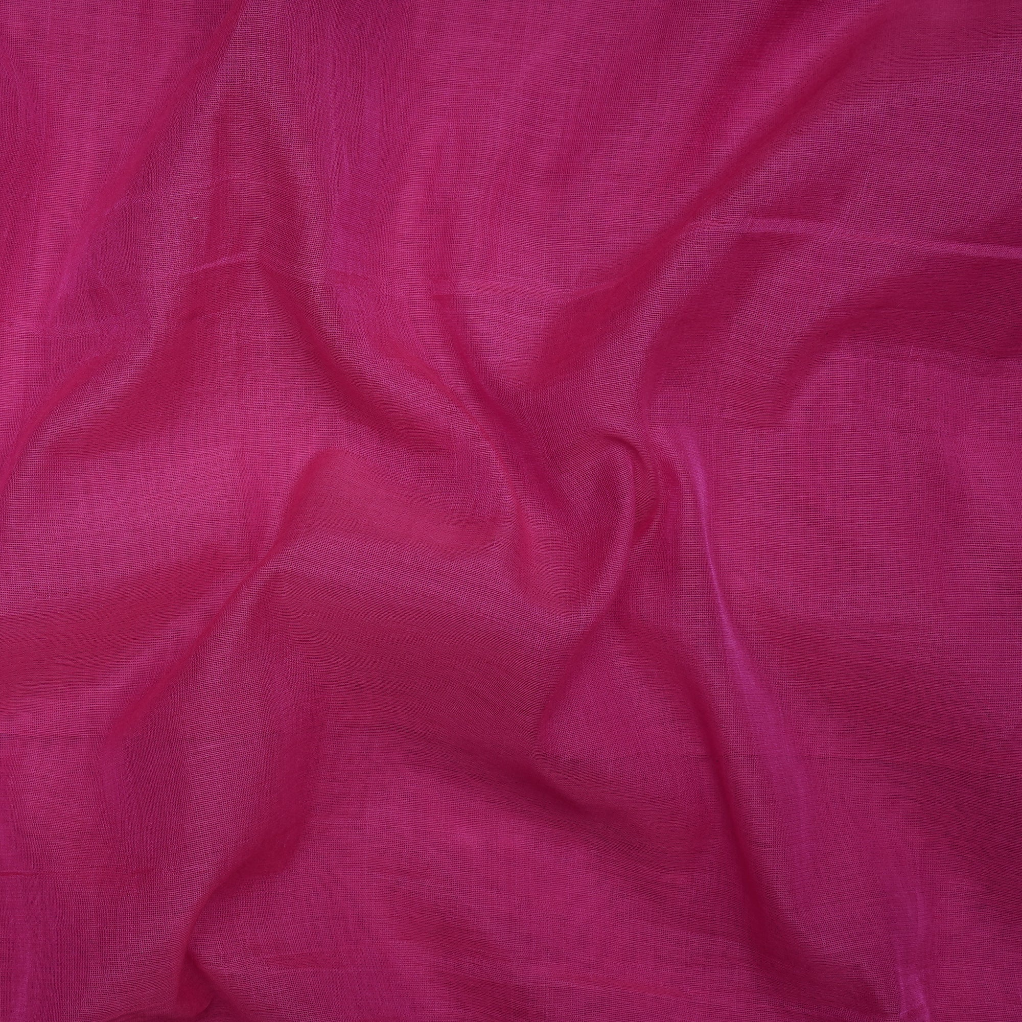 (Pre-Cut 3.00 Mtr) Fuchsia Color Pure Silk Cotton Fabric