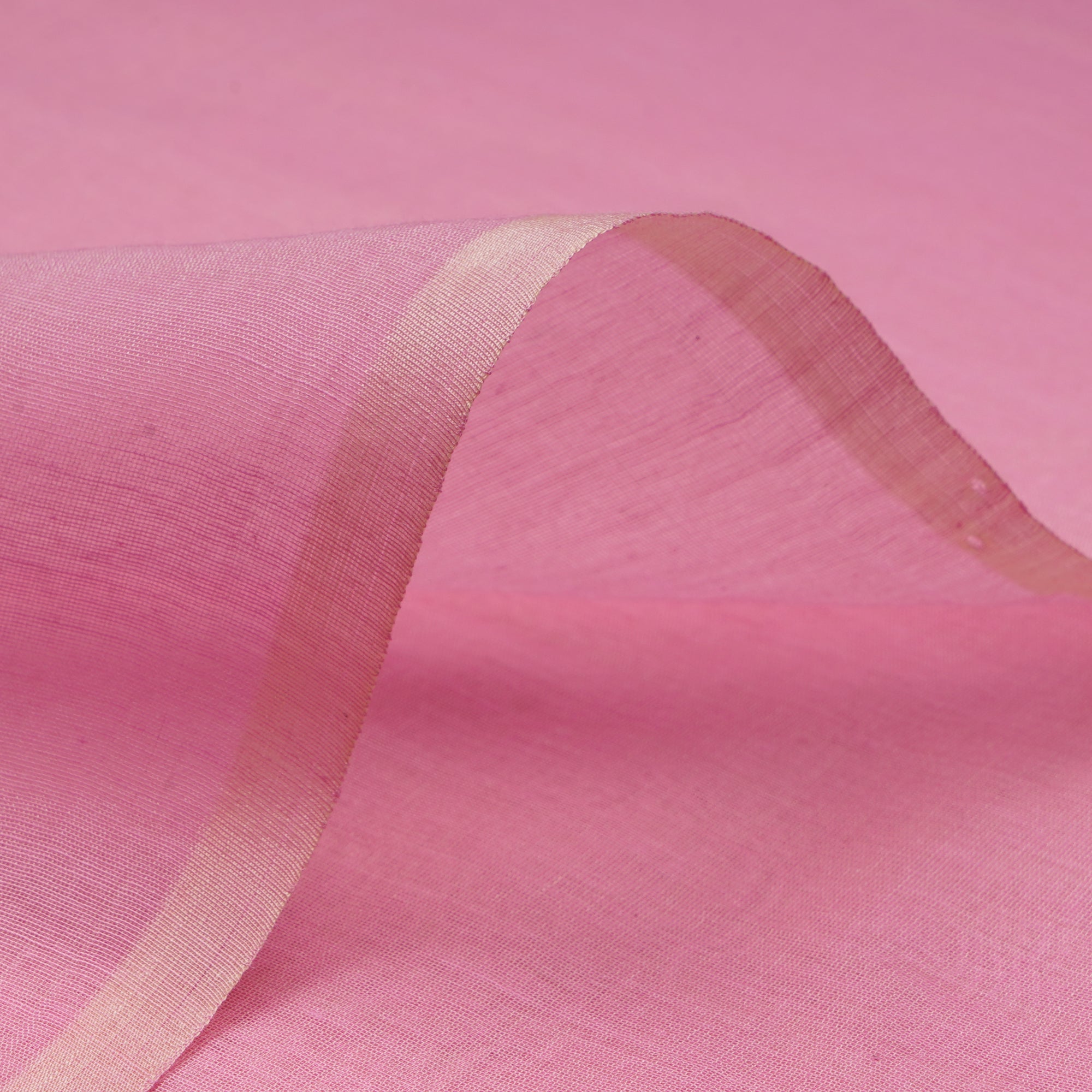(Pre-Cut 3.20 Mtr) Pastel Magenta Color Pure Silk Cotton Fabric