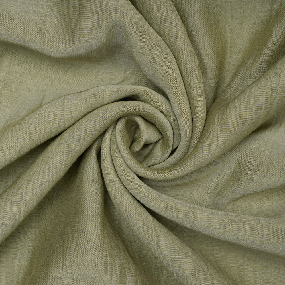 (Pre-Cut 3.40 Mtr) Sage Color Pure Chanderi Fabric