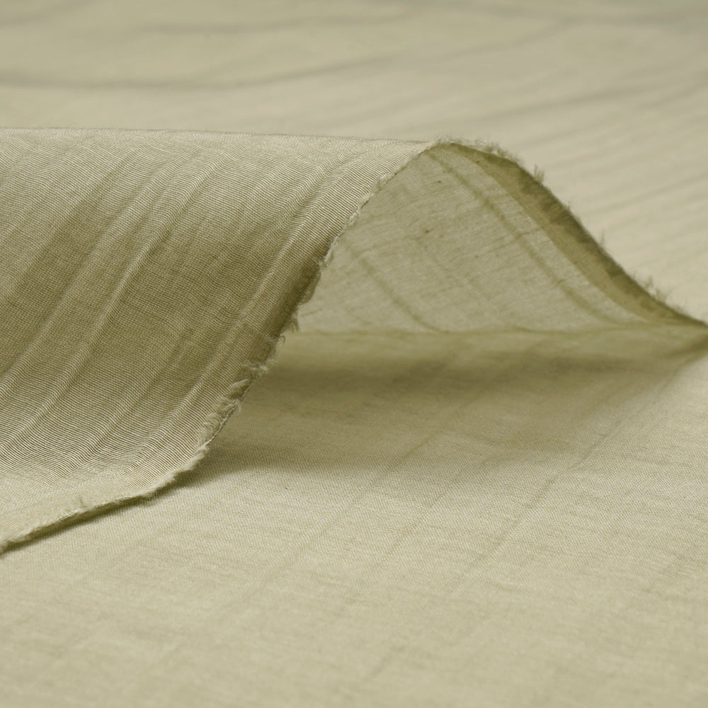(Pre-Cut 3.40 Mtr) Sage Color Pure Chanderi Fabric