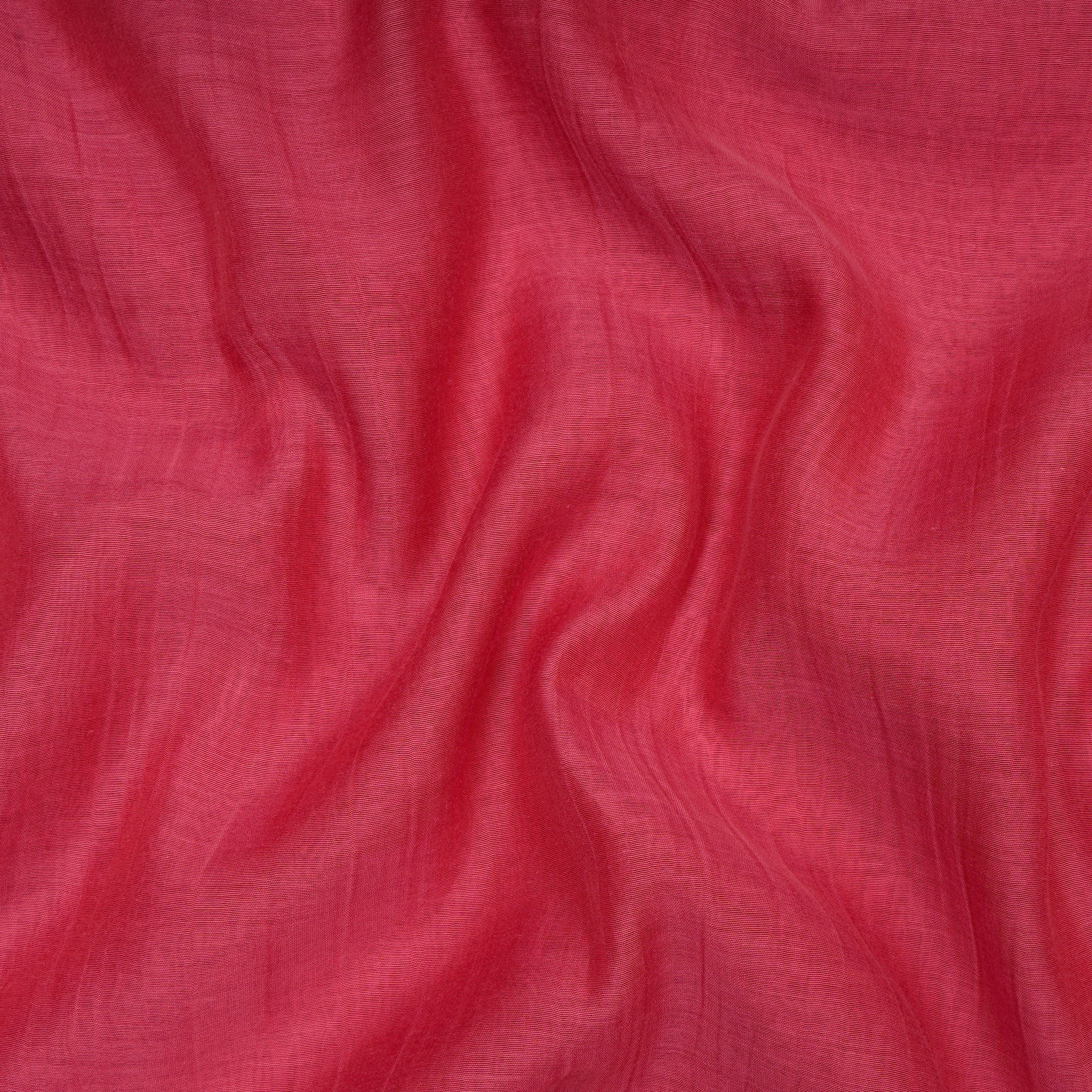 (Pre-Cut 3.90 Mtr) Red Color Pure Silk Cotton Fabric