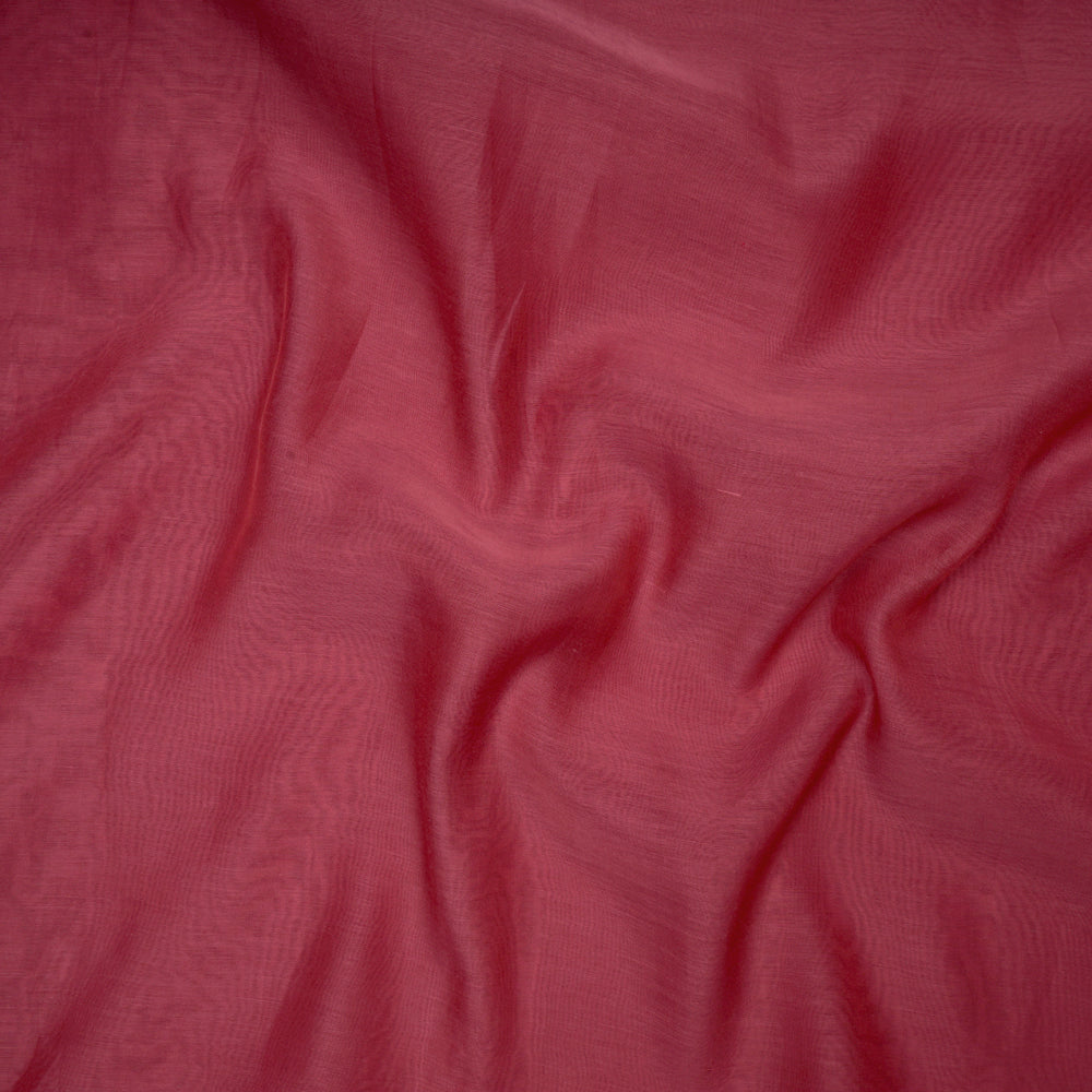 (Pre-Cut 4.40 Mtr) Pink Color Pure Chanderi Fabric