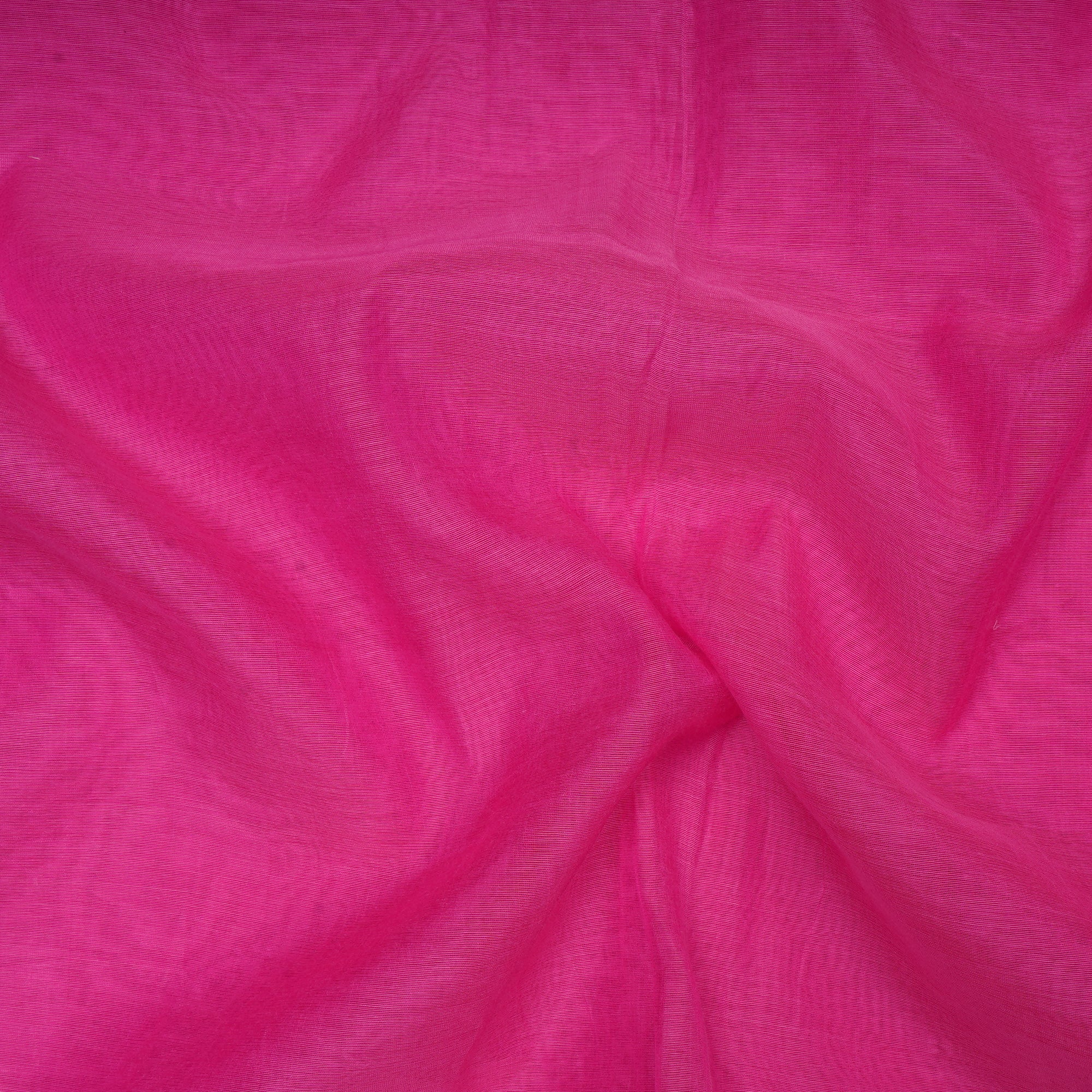 (Pre-Cut 3.90 Mtr) Fuchsia Color Pure Silk Cotton Fabric