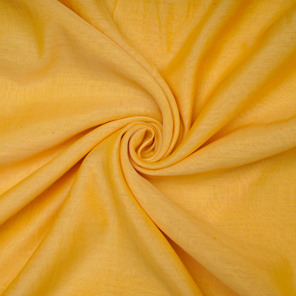 (Pre-Cut 5.00 Mtr) Yellow Color Pure Chanderi Fabric