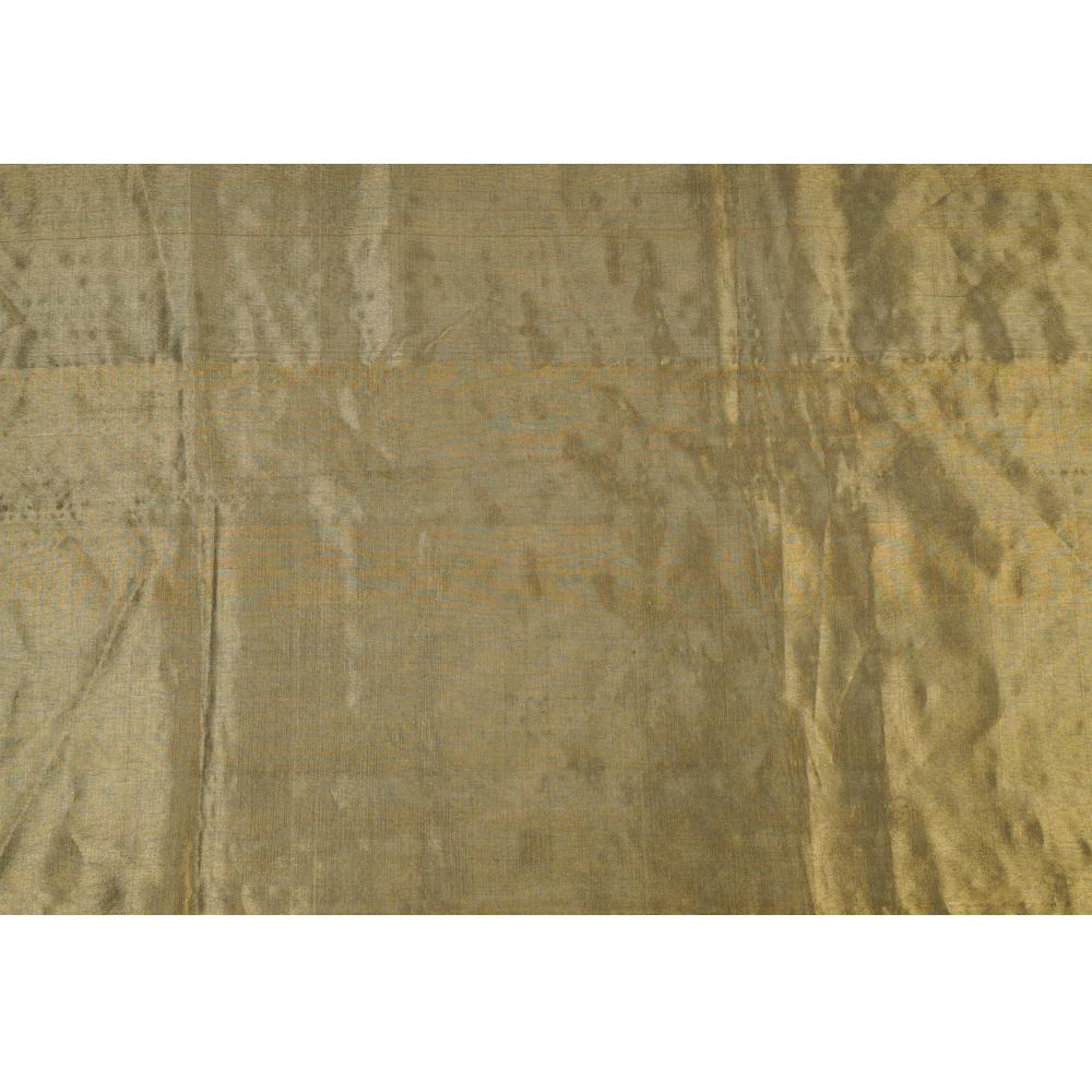 (Pre Cut Pre-Cut Fabrics>>Cut Piece Upto 1 Metre) Antique Gold Color Banarasi Tissue Silk Fabric
