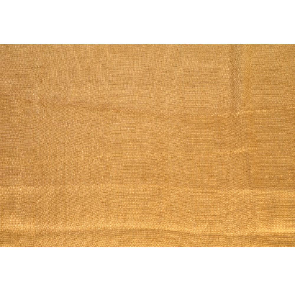 (Pre Cut 0.70 Mtr Piece) Antique Golden Color Handwoven Pure Tissue Fabric