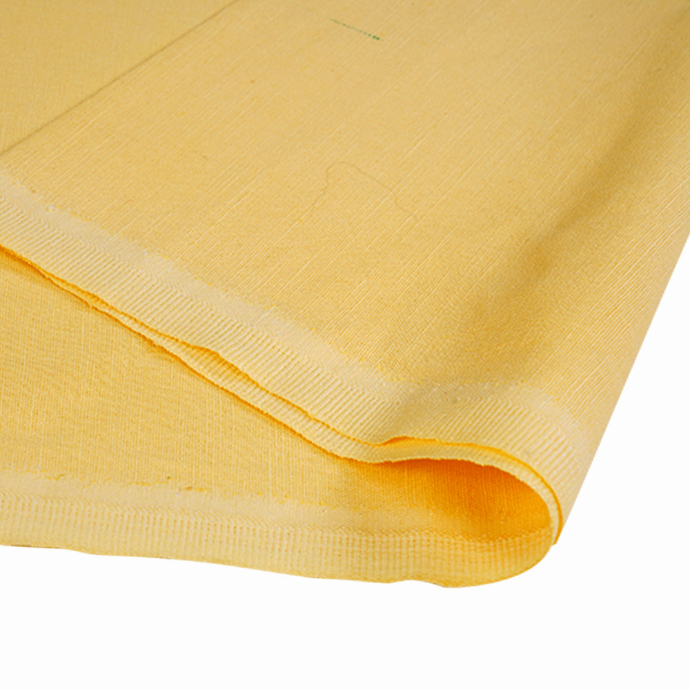 (Pre Cut 1.80 Mtr Piece) Yellow Color Cotton Linen Fabric