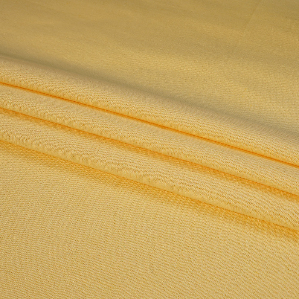 (Pre Cut 1.80 Mtr Piece) Yellow Color Cotton Linen Fabric