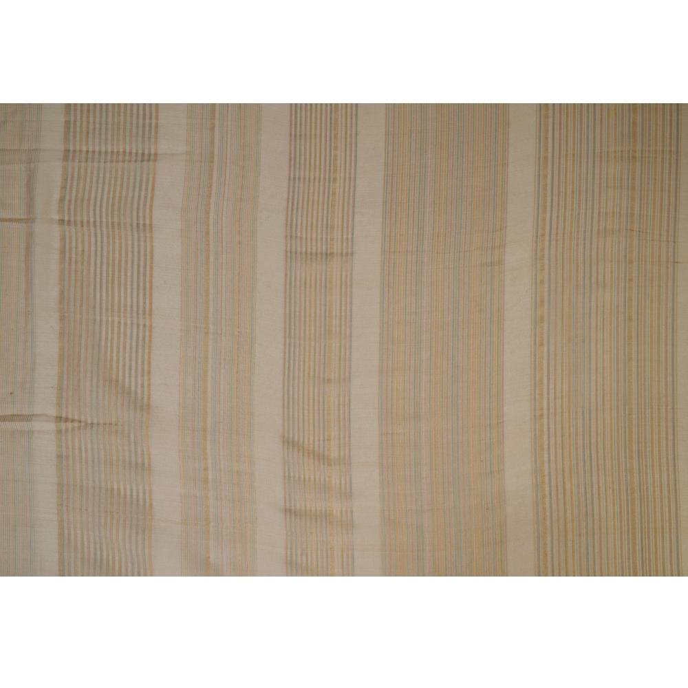 (Pre Cut 0.80 Mtr Piece) Golden Color Handwoven Maheshwari Silk Fabric