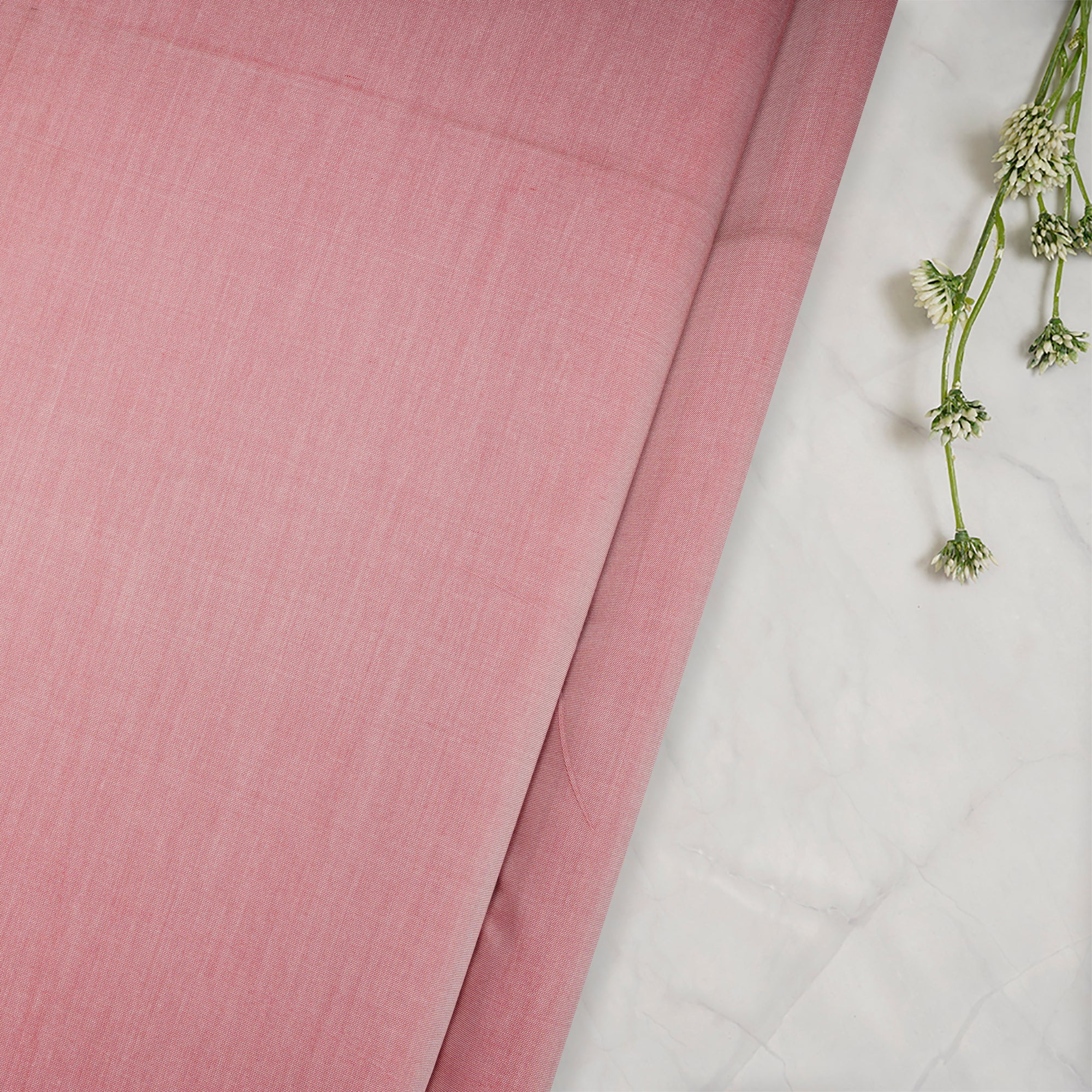 (Pre Cut 1.90 Mtr Piece) Light Pink Color Silk Modal Fabric