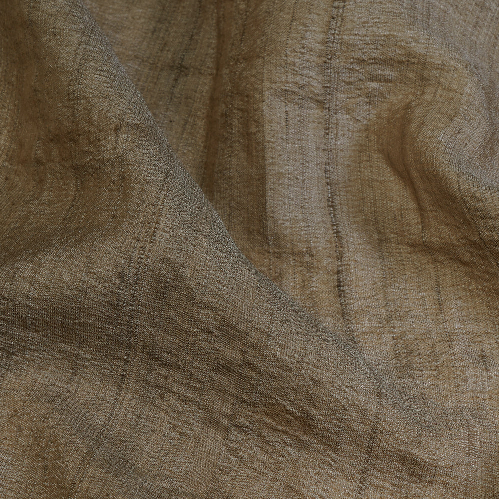(Pre Cut 0.80 Mtr Piece) Dust Color Tussar Silk Fabric