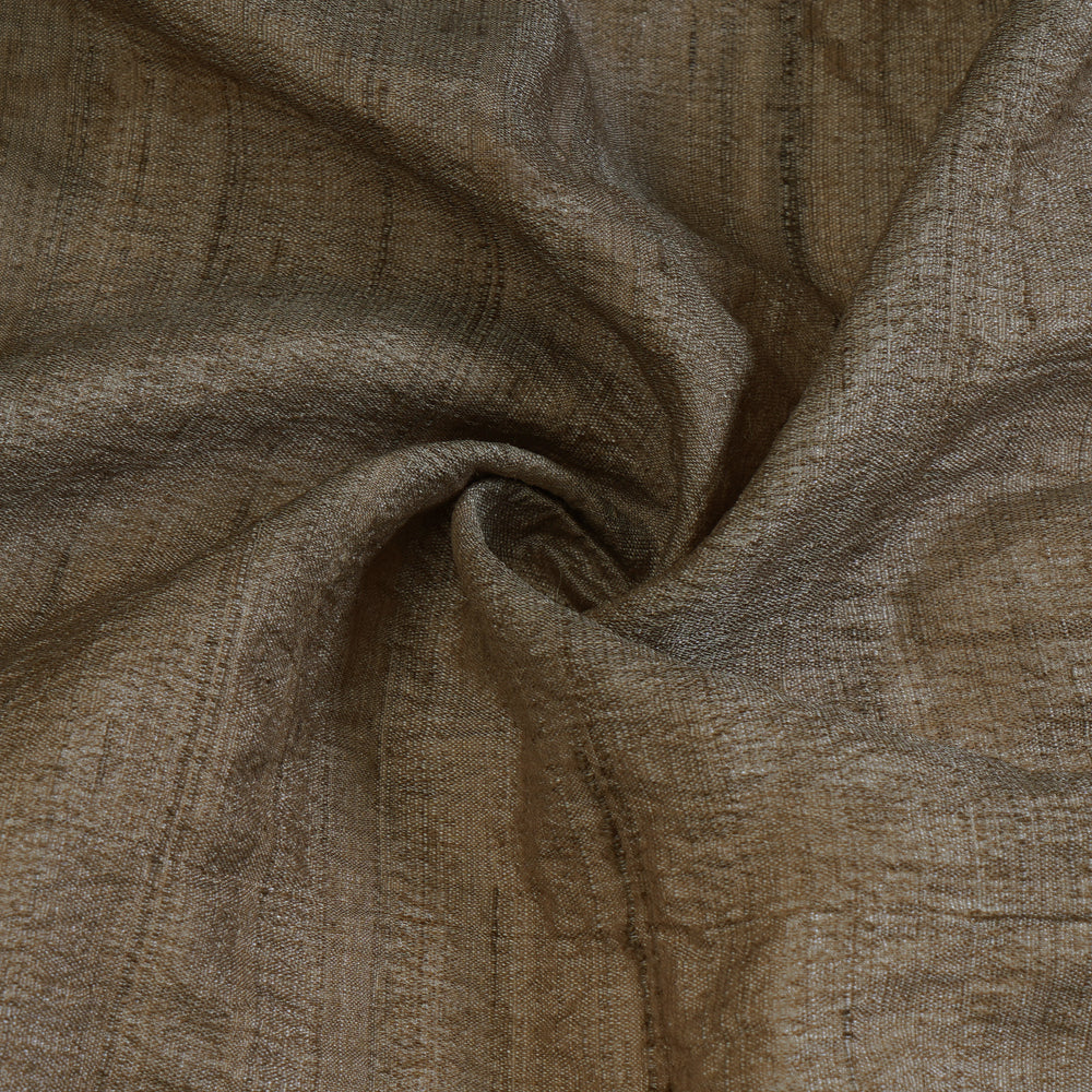 (Pre Cut 0.80 Mtr Piece) Dust Color Tussar Silk Fabric